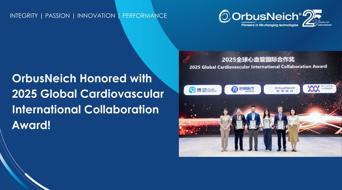 🏆 Today, we proudly received the 2025 Global Cardiovascular International Collaboration Award in Beijing. This achievement fuels our commitment to enhancing patients' quality of life. Together, we're making a difference in over 70 countries! 🌍