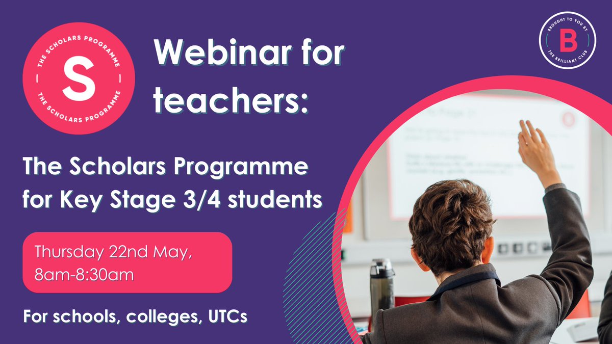 Key Stage 3/4 teachers: learn how to facilitate university-style learning for your students and the benefits it brings with our webinar for schools, colleges, and UTCs.

📅 Thursday 22nd May
⏰ 8-8:30am

Register here: bit.ly/4cVY05Y