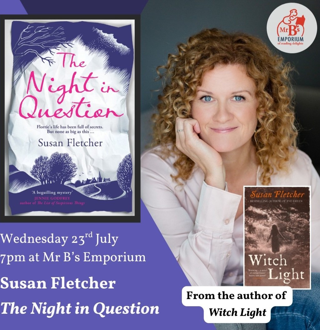 Susan Fletcher (@sfletcherauthor) on Twitter photo On 23rd July, I'm going to <a href="/mrbsemporium/">Mr B's Emporium</a> - and I'm thrilled about it! Join us as we discuss adventure, secrets, attempted murder, leaf tea, best friends - and how it's never too late to fall in love. #TheNightInQuestion ๐๐ฉท xx On 23rd July, I'm going to <a href="/mrbsemporium/">Mr B's Emporium</a> - and I'm thrilled about it! Join us as we discuss adventure, secrets, attempted murder, leaf tea, best friends - and how it's never too late to fall in love. #TheNightInQuestion ๐๐ฉท xx