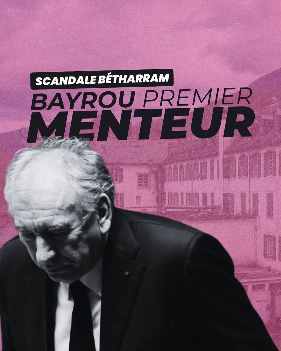 #Betharram : devant la commission d’enquête, Bayrou se mure dans le déni et assure n'avoir eu connaissance de rien.

De nombreuses preuves réunies par la presse et le Parlement démontrent l’inverse.

La France et les victimes méritent mieux que ces mensonges. Il doit démissioner.