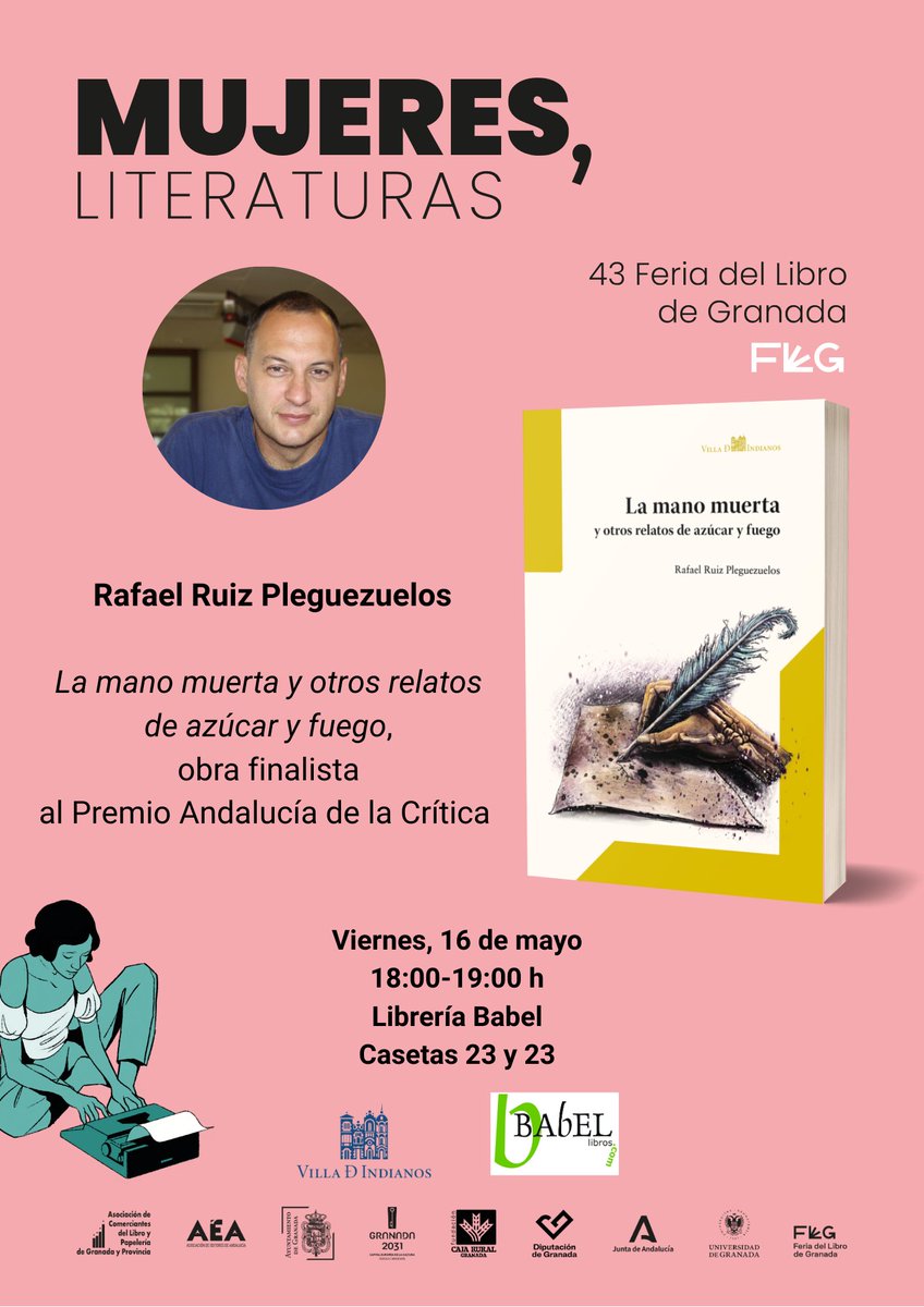 R. Ruiz Pleguezuelos (@rpleguezuelos) on Twitter photo Nos vemos mañana en la <a href="/ferialibrogr/">Feria Libro Granada</a> para firmar La mano muerta y otros relatos de azúcar y fuego.
Ya tengo preparado el bolígrafo de las mejores dedicatorias. <a href="/villadeindianos/">Editorial Villa de Indianos</a> Nos vemos mañana en la <a href="/ferialibrogr/">Feria Libro Granada</a> para firmar La mano muerta y otros relatos de azúcar y fuego.
Ya tengo preparado el bolígrafo de las mejores dedicatorias. <a href="/villadeindianos/">Editorial Villa de Indianos</a>