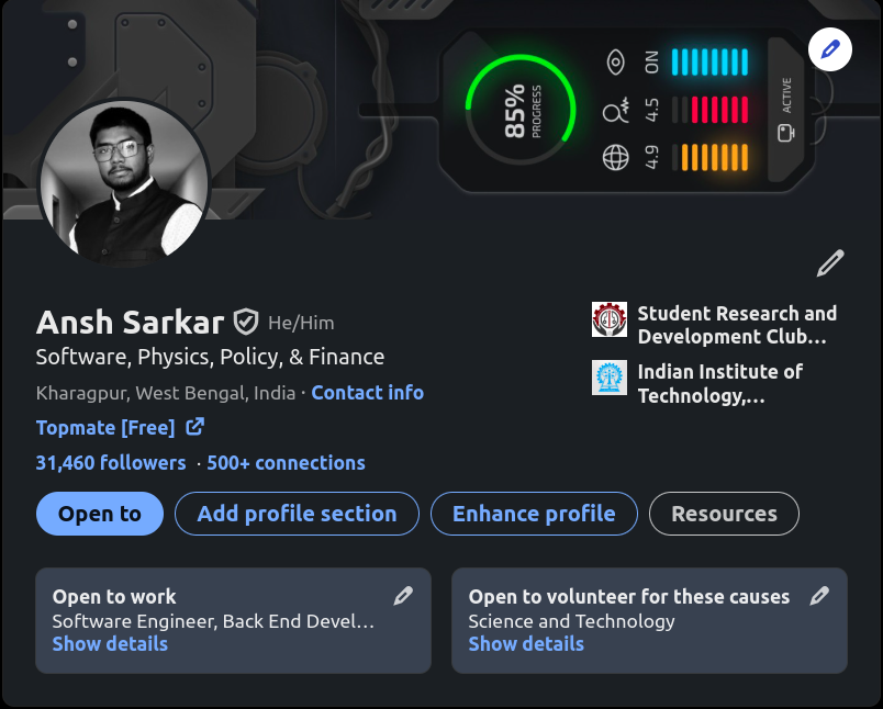 Ansh Sarkar (@anshsarkar_) / Posts / X
