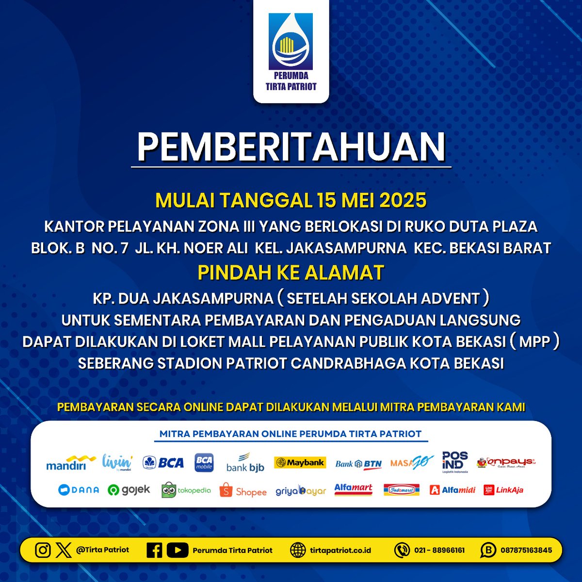 Perumda Tirta Patriot (@tirtapatriot) on Twitter photo 