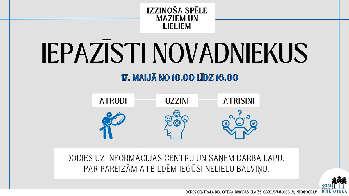 ogrescb's tweet image. 17. maijā, atbalstot #Muzejunakts pasākumus, aicinām apciemot arī @ogrescb, kur būs iespēja piedalīties aktivitātē “Iepazīsti novadniekus”.
ℹ️ ocb.lv/2025/05/14/muz…