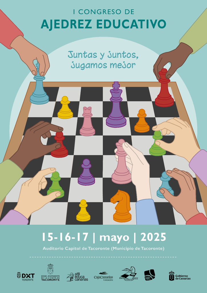 ❤️♟️Hoy arranca el I Congreso de Ajedrez Educativo 'Juntas y juntos jugamos mejor', en Tacoronte (Tenerife). 

Es un lujo y un honor acudir como ponente para hablar de literatura y ajedrez en el aula. 

📑 PROGRAMA (PDF). bit.ly/programa_tacor…
