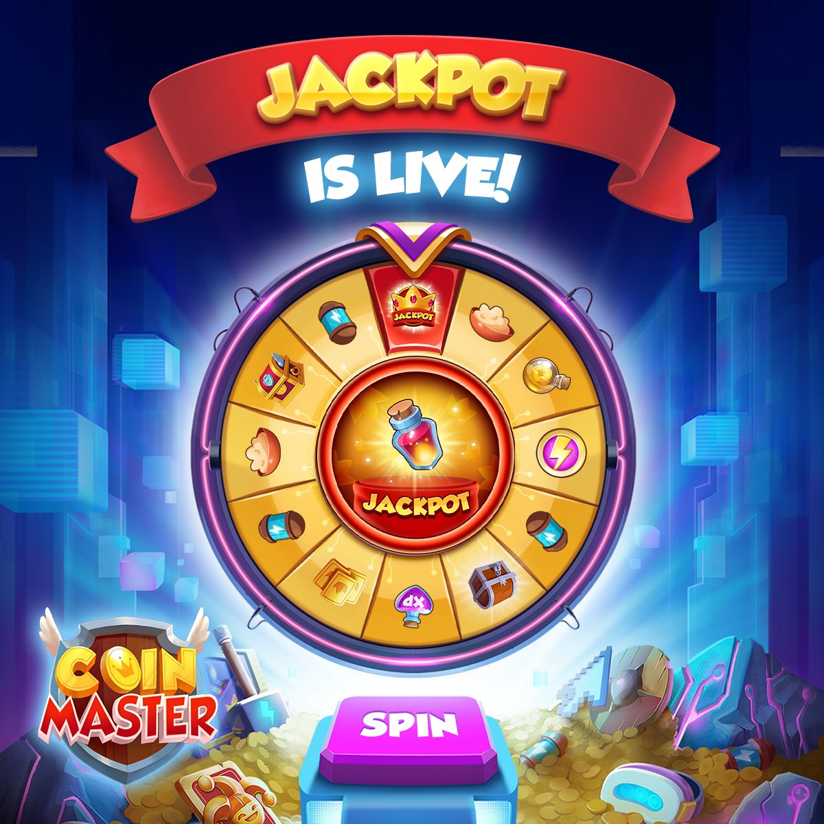 👑 𝐉𝐀𝐂𝐊𝐏𝐎𝐓 𝐓𝐎𝐊𝐄𝐍 #Wheel 𝐢𝐬 𝐋𝐈𝐕𝐄 👑
DROP a 👑👑👑 !!!
Extra SPINS for you, go check it out! --&gt; Coin-Master.co/jiERcx