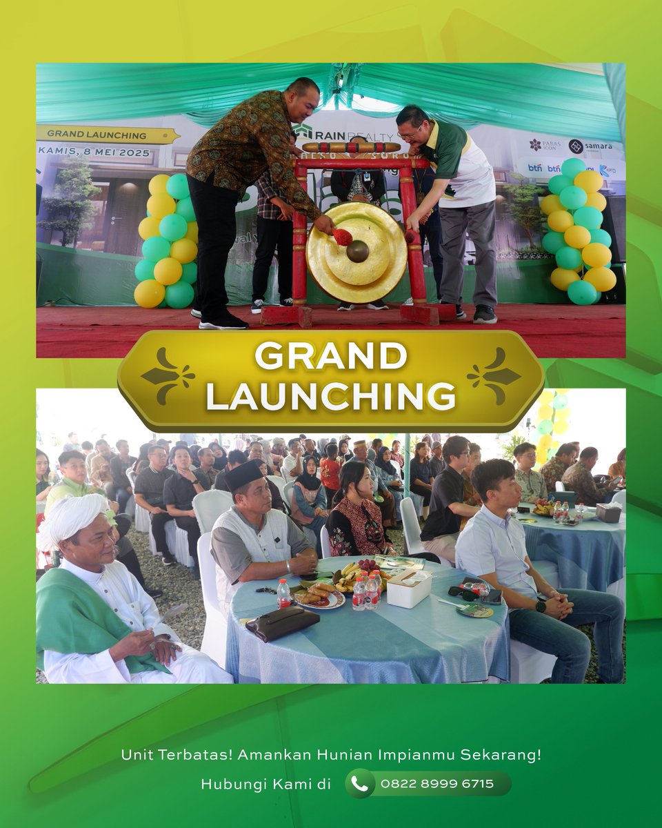 rainrealty_id's tweet photo. Ground Breaking &amp; Grand Launching: Project PARAS Icon &amp; Samara Residence bukan sekadar seremoni, tetapi simbol awal dari hadirnya hunian impian di Palaran.

Terima kasih sudah menyaksikan awal dari hunian impian di Palaran! 🌿 https://t.co/wjwAtpx00Z