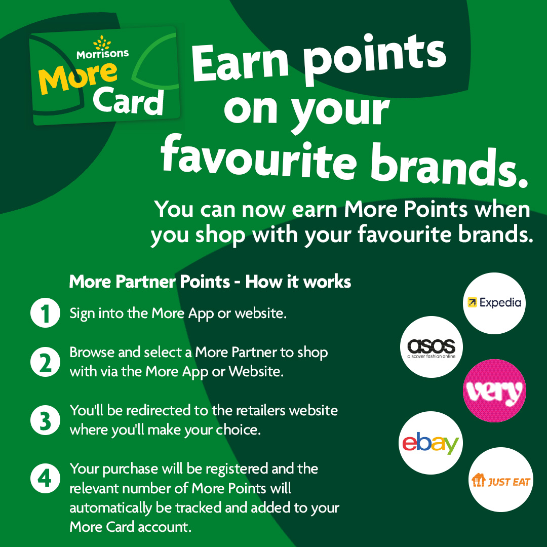 Morrisons's tweet image. Spend & Save on your big shop 🛒 Earn More Points when you shop with your fave brands now ✨