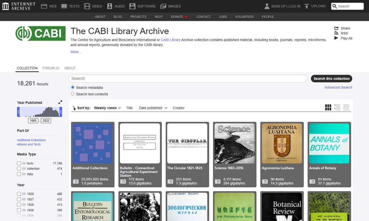 Our library's vast collection of scientific books and journals has found a new home online, making critical research freely accessible to the global community. 

18,000 items are now available for anyone who needs them. 

Explore the library 📚archive.org/details/cabi