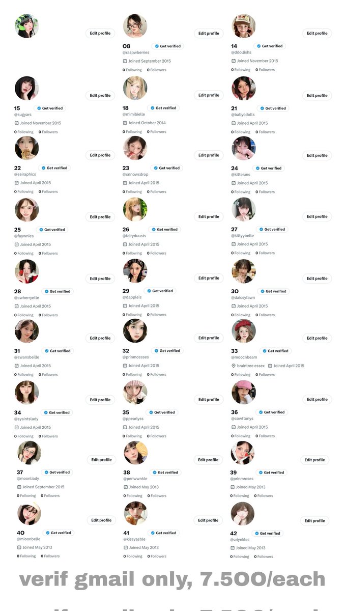 akun/acc kosongan x twitter y lama, v verif email only dom gmail, username mulchar cantik cuma 7.5OO bisa qris yaa 🍓 #zonauang