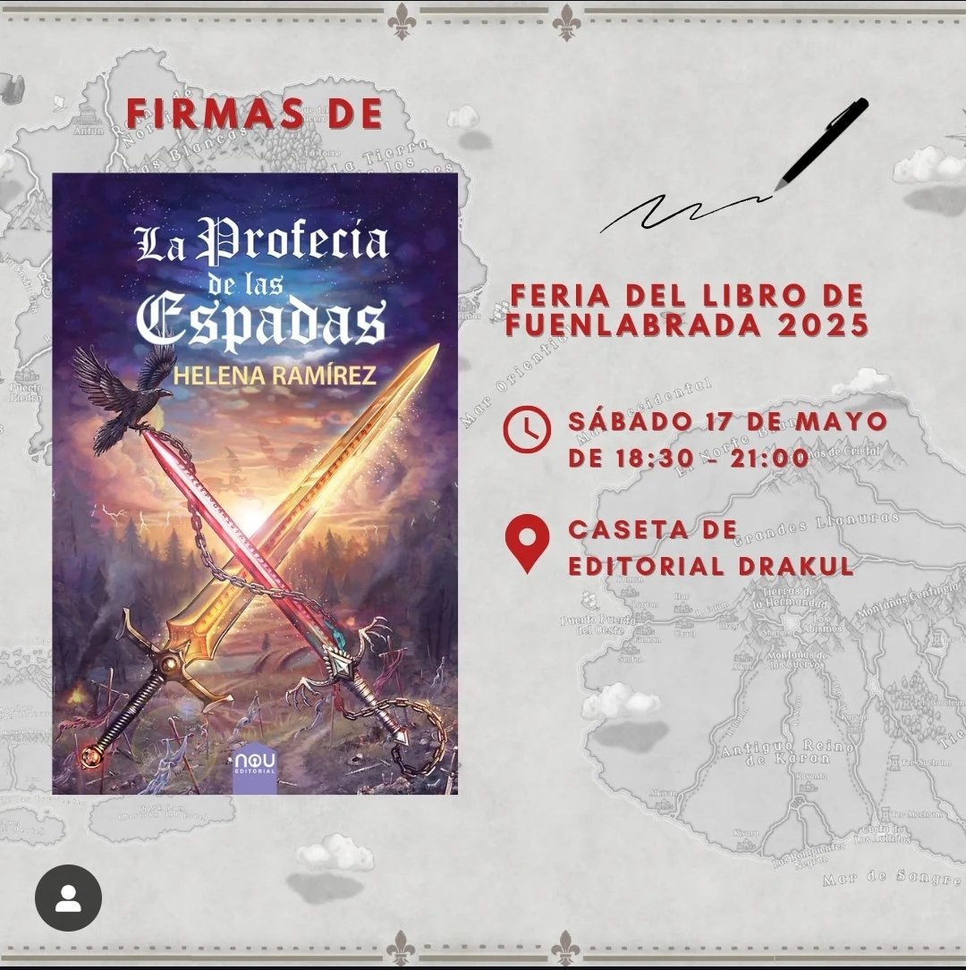 Este finde en #fuenlabrada en la Feria del libro e. La caseta de nuestros amigos <a href="/DrakulEditorial/">Editorial Drakul</a> muchas y buenas historias, y la escritora que con la fantasía épica vas a alucinar, este sábado tienes a la autora firmando ejemplares de su novela.

#NouEditorial #librosdefantasia