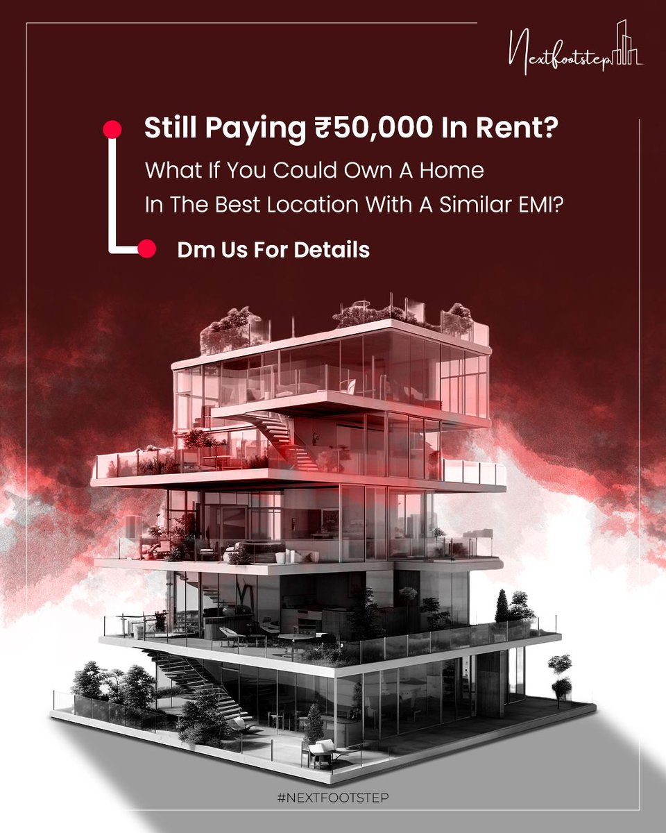 NextFootStep1's tweet photo. Every rent payment is a missed chance to build equity.
If you're shelling out ₹50K/month, you're ready for ownership.
✅ Prime homes.
✅ Easy EMIs.

DM us for details! https://t.co/xPTyVlQc9K