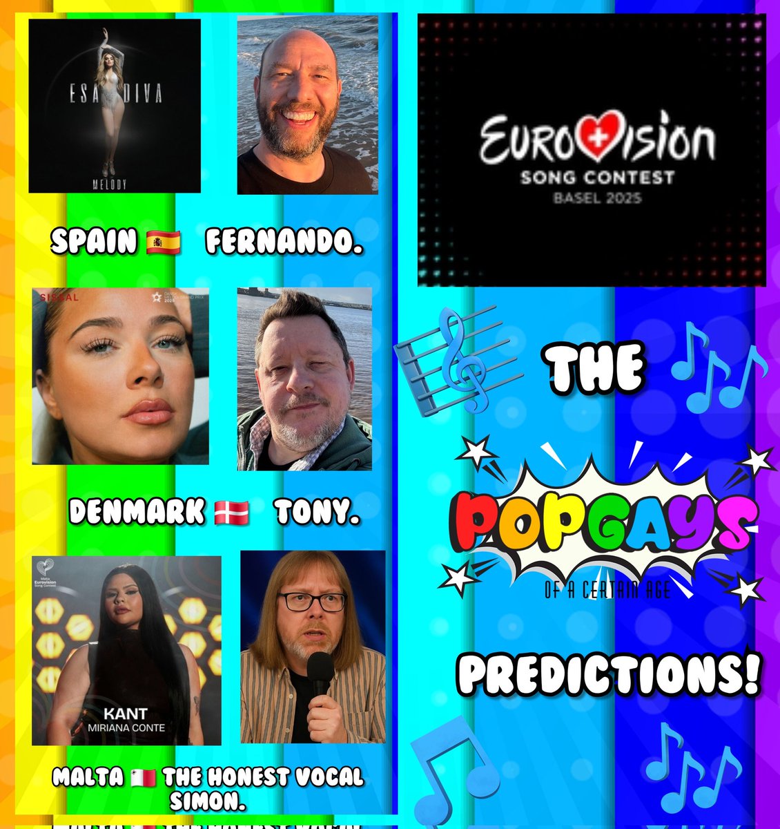 Pop Gays Of A Certain Age (@popgays) on Twitter photo With #Eurovisión2025 fast approaching, we thought we'd share the <a href="/PopGays/">Pop Gays Of A Certain Age</a> choices to win!
1st up, we have <a href="/RetroPopBoy/">RetroPopBoy</a> Tony & Simon.
youtu.be/BvVxhbCW9rw?si…
youtu.be/wuzfuxh6tps?si…
youtu.be/sLVSwfRRvMA?si… With #Eurovisión2025 fast approaching, we thought we'd share the <a href="/PopGays/">Pop Gays Of A Certain Age</a> choices to win!
1st up, we have <a href="/RetroPopBoy/">RetroPopBoy</a> Tony & Simon.
youtu.be/BvVxhbCW9rw?si…
youtu.be/wuzfuxh6tps?si…
youtu.be/sLVSwfRRvMA?si…