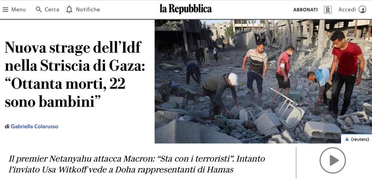 Stefano Fassina (@stefanofassina) on Twitter photo A #Gaza e in Cisgiordania non c’è una guerra. C’è l’eliminazione del popolo palestinese compiuta dal criminale governo #Netanjahu sostenuto da una significativa maggioranza della Knesset e supportato dall’indifferenza di larga parte delle classi dirigenti europee. <a href="/repubblica/">Repubblica</a> A #Gaza e in Cisgiordania non c’è una guerra. C’è l’eliminazione del popolo palestinese compiuta dal criminale governo #Netanjahu sostenuto da una significativa maggioranza della Knesset e supportato dall’indifferenza di larga parte delle classi dirigenti europee. <a href="/repubblica/">Repubblica</a>
