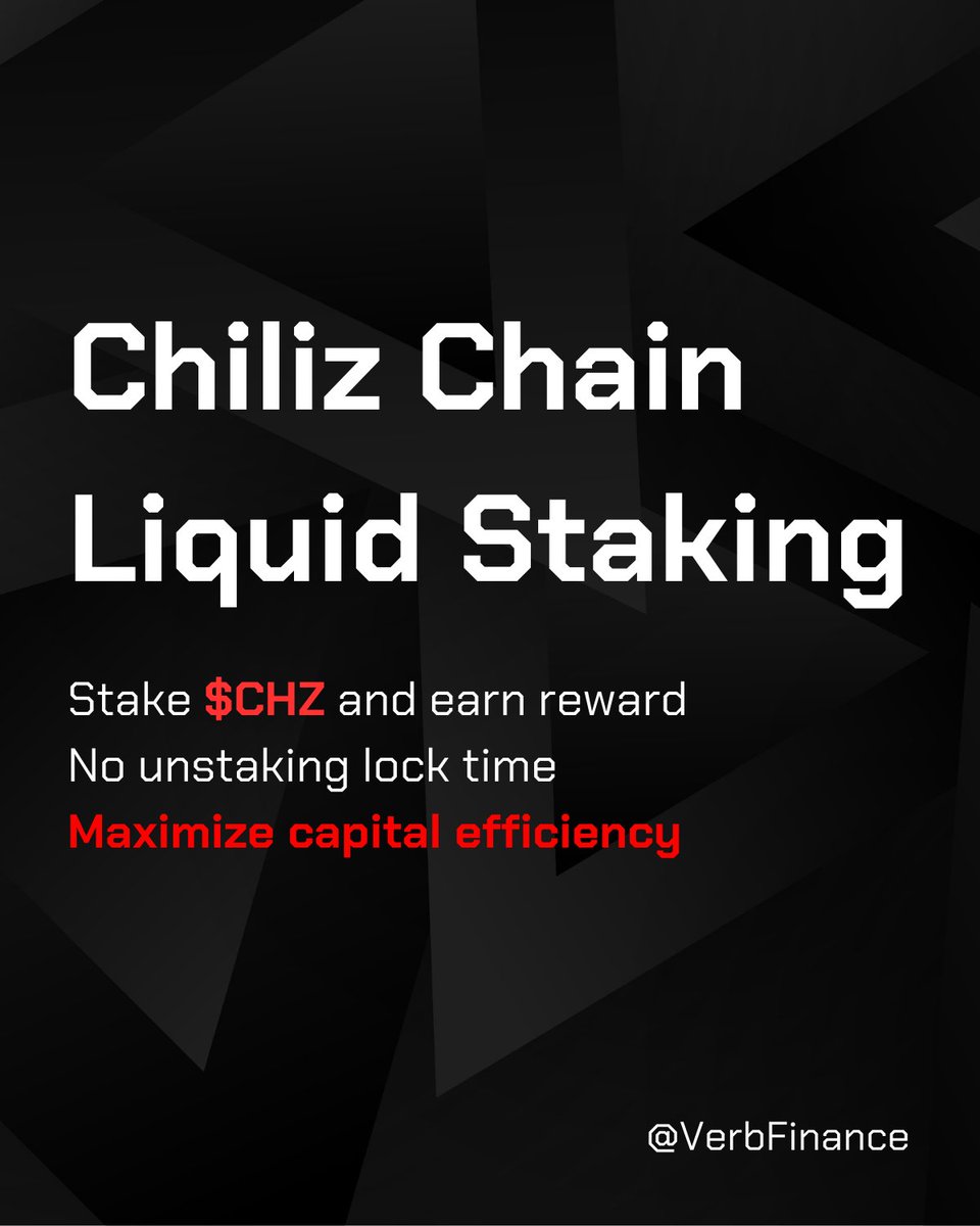 Verb (@verbfinance) on Twitter photo 🔒 2.1B $CHZ staked and locked.
👟 Verb is changing the game by making those assets liquid. More mobility. More opportunity.
🏃♂️ Join the run: t.me/VerbCommunity
🔋 Powered by <a href="/Chiliz/">Chiliz - The Sports Blockchain</a> 🔒 2.1B $CHZ staked and locked.
👟 Verb is changing the game by making those assets liquid. More mobility. More opportunity.
🏃♂️ Join the run: t.me/VerbCommunity
🔋 Powered by <a href="/Chiliz/">Chiliz - The Sports Blockchain</a>