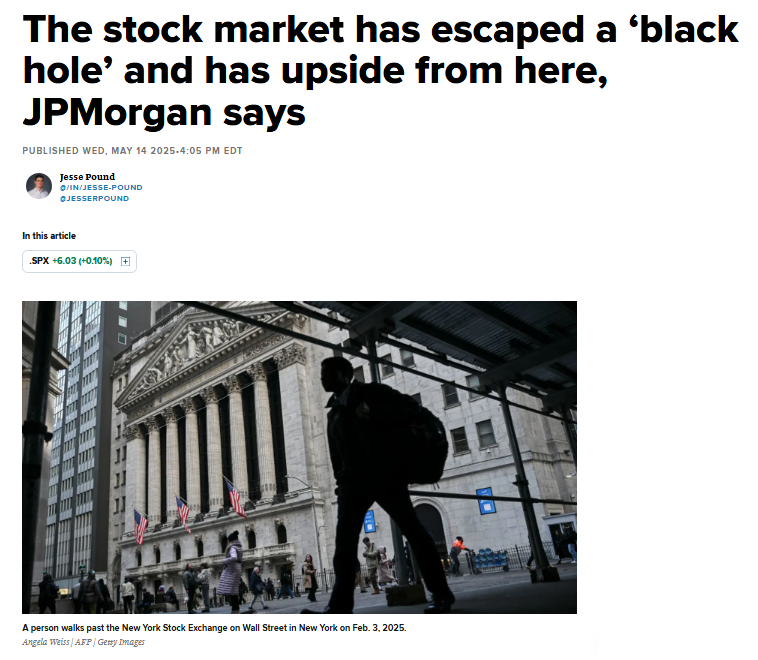 🚨 BREAKING : JP Morgan: le azioni americane hanno superato un "buco nero" e possono salire ulteriormente