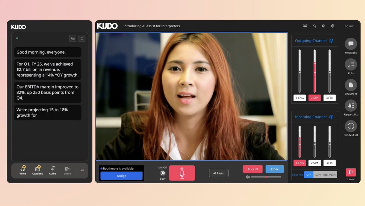 I'm pleased that #realtime #transcription is now available to all simultaneous interpreters on the <a href="/KUDOway/">KUDO</a> platform. 

Recent empirical research has shown that this type of support can enhance interpreting quality. Interpreters are  already turning to speech recognition tools