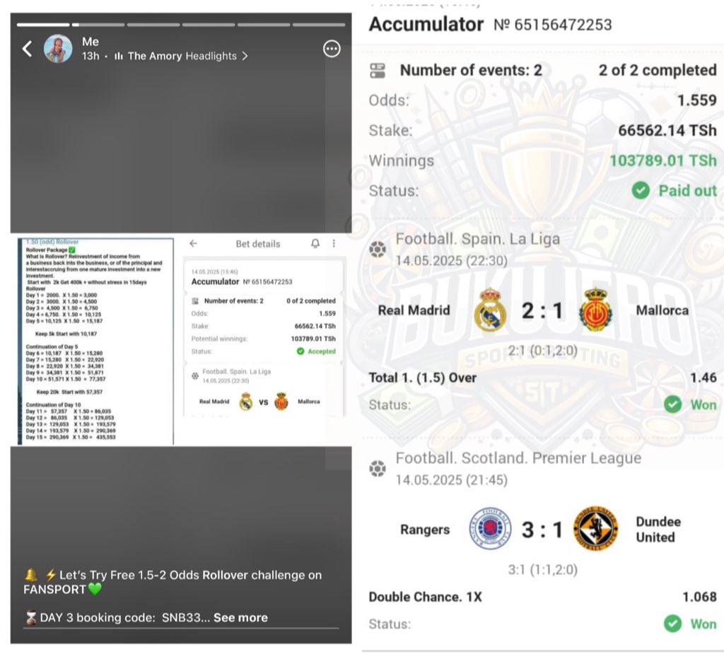 Oddskiller_'s tweet photo. About Yesterday ✅✅✅✅❤️❤️❤️
BET OF THE DAY ✅✅✅✅
Double Tip with 4++ Odds ✅✅✅
Live Bet with 2++ Odds ✅✅✅
Rollover Day 3 ✅✅✅✅✅
Mikeka hii yote ni BUREEE pale #WhatsAppp kujiunga gusa link kwenye BIO/profile yangu hapo https://t.co/cKLfgzmCDx