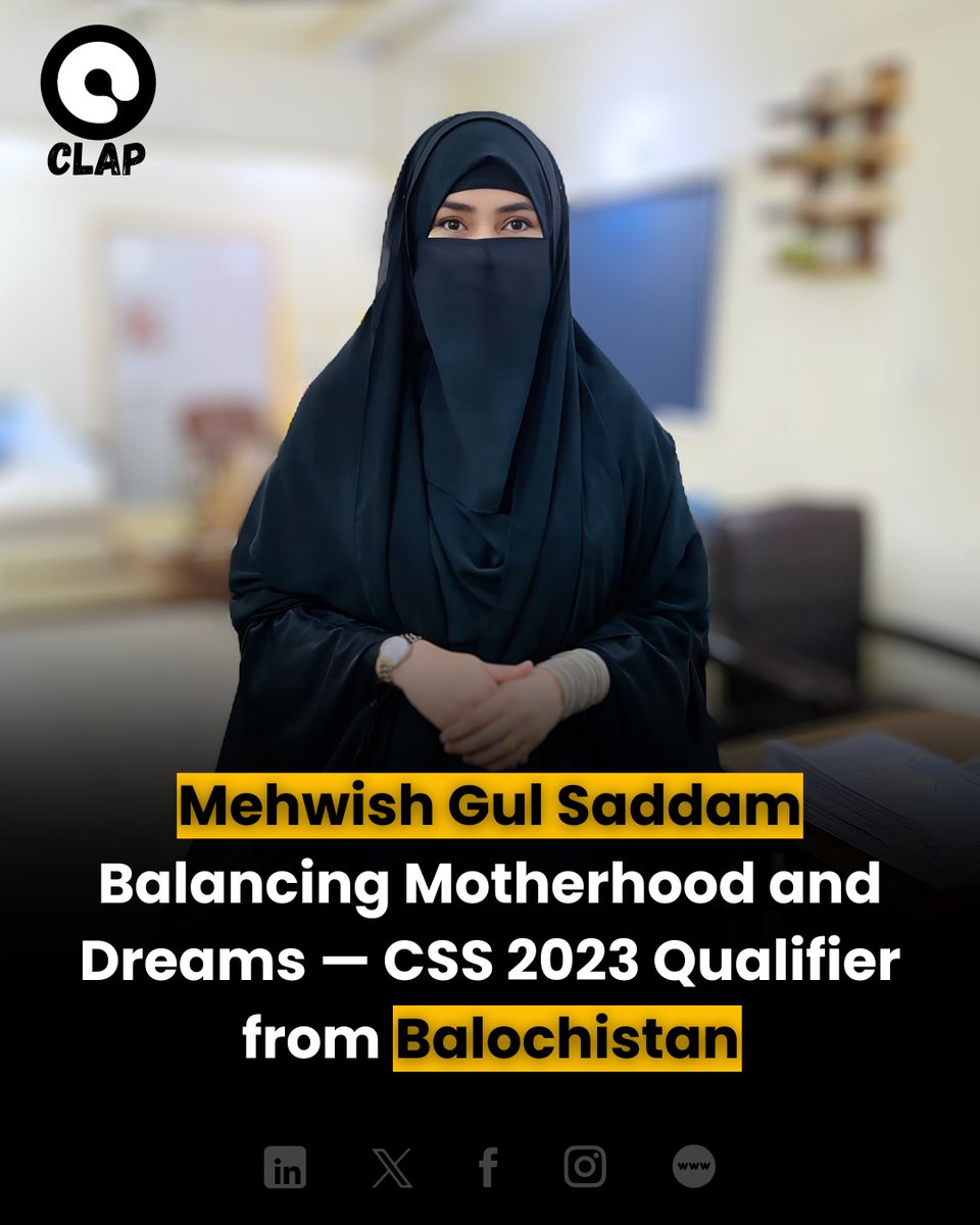 ClapPakistan's tweet image. Mehwish Gul Saddam defies all odds — clearing CSS 2023 while 8 months pregnant. A story of strength, motherhood & ambition from Balochistan.
#CSS2023 #WomenEmpowerment #Balochistan #ClapRecognize #ClapPakistan