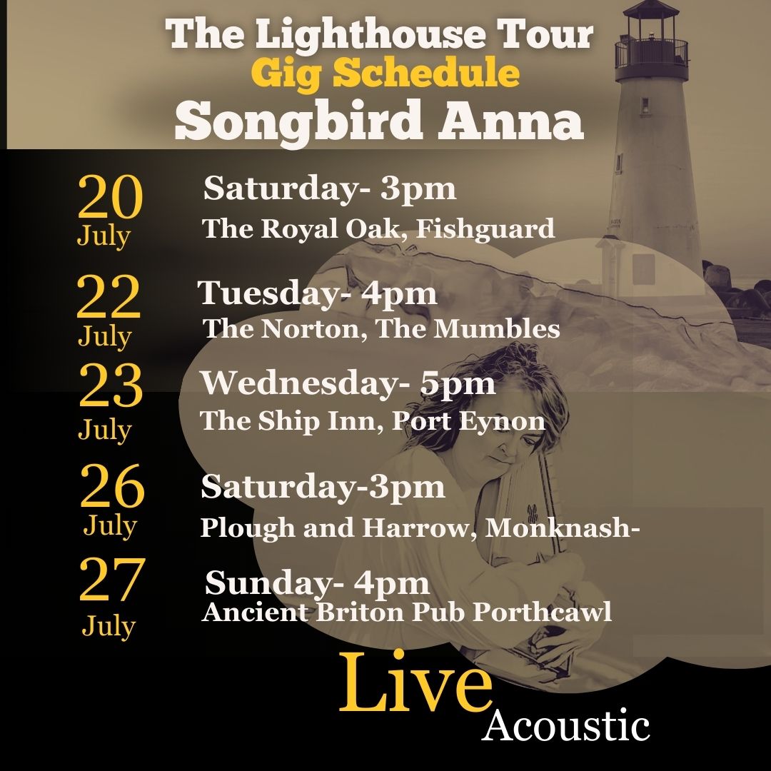 AnnaMusicby's tweet photo. Thrilled to announce my Summer Tour of Welsh Lighthouses β combining my love of music & the coast! Iβll be performing live at local venues as I travel around the Welsh shoreline. South Wales dates are now confirmed! #WelshLighthouseTour #LiveFolkMusic #WalesCoast #CoastalGigs https://t.co/juMLcnuFCx