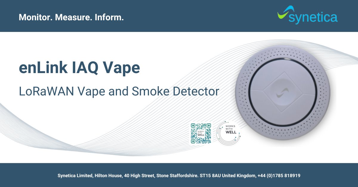 SyneticaLimited's tweet image. The enLink IAQ Vape is a discreet, easy-to-install monitoring solution that notifies staff the moment cigarette or vape usage is detected in restricted areas. loom.ly/Ihy13Ek
#Synetica #VapeDetection #SmokeFreeSpaces #HealthAndSafety #FacilitiesManagement
