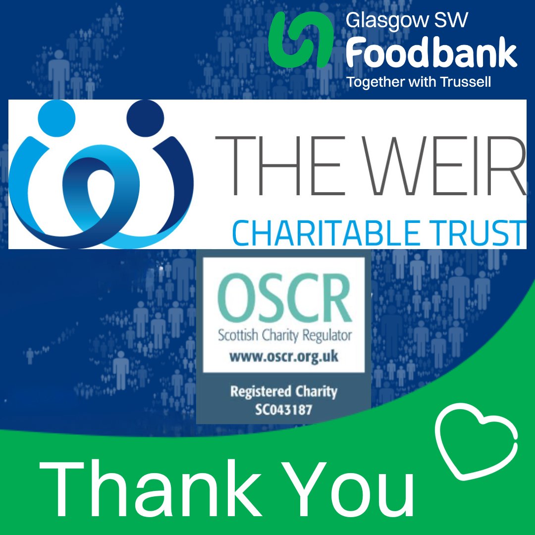 Thank you Thursday this week goes to The Weir Charitable Trust. We're thrilled to say that they made a donation to us to help us continue our work in the local community.

Thank you so much for your donation and support 💚