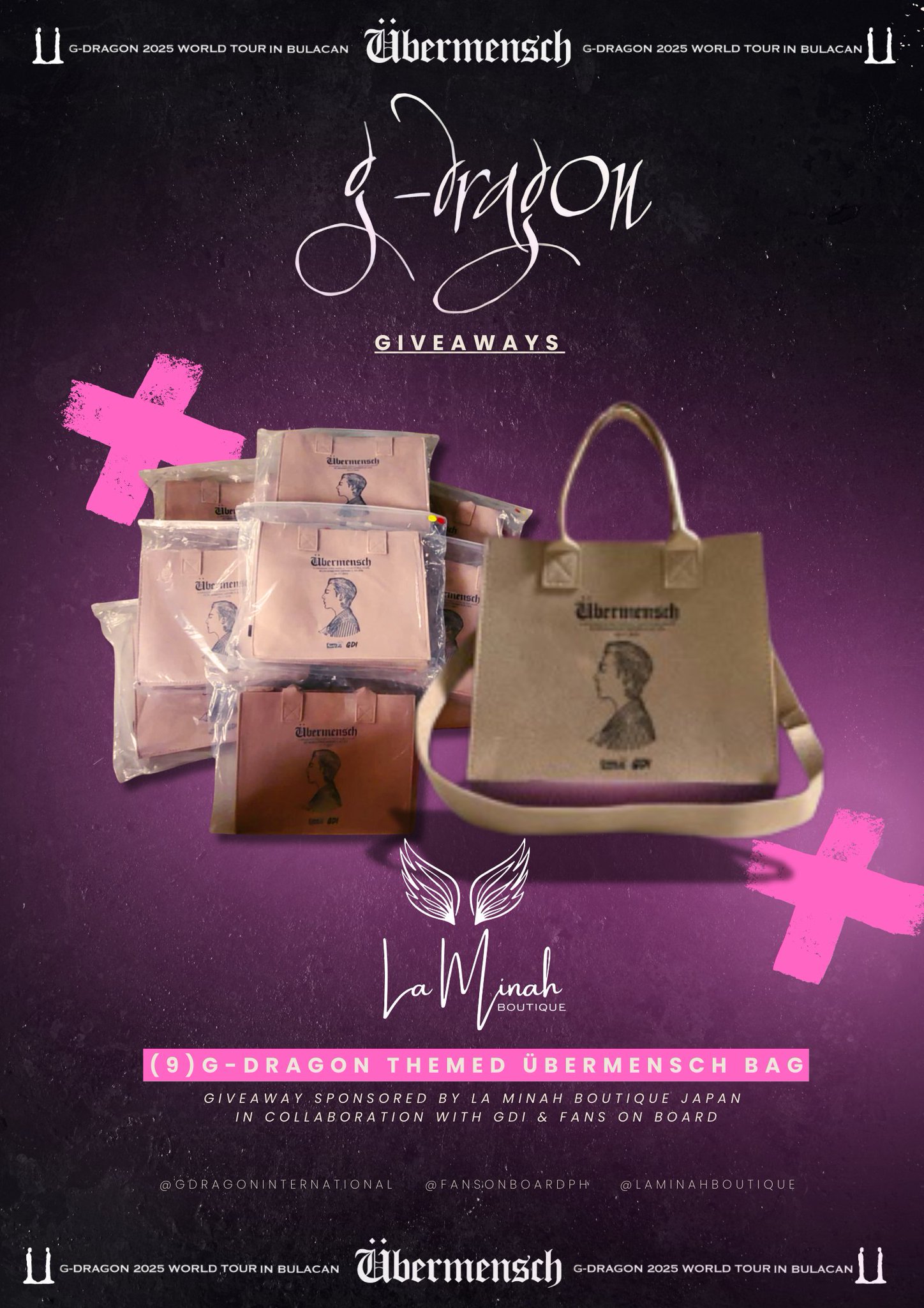 G-DRAGON Übermensch STRING BAG G-DRAGON 2025 World Tour Übermensch Official Merchandise