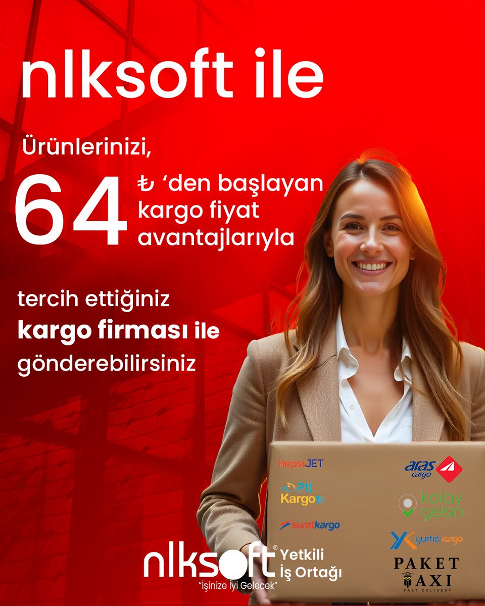 Nlksoft ile ürünlerinizi 64 tl den başlayan kargo fiyat avantajları ile  hepsijet, aras , kolay gelsin , PTT kargo , sürat kargo , yurtiçi kargo , paket taxi  size en uygun kargo firması ile sizde kargolarınızı gönderebilirsiniz..
#nlksoft #nlksoftisinizeiyigelecek 
<a href="/nlksoftware/">nlksoft</a>