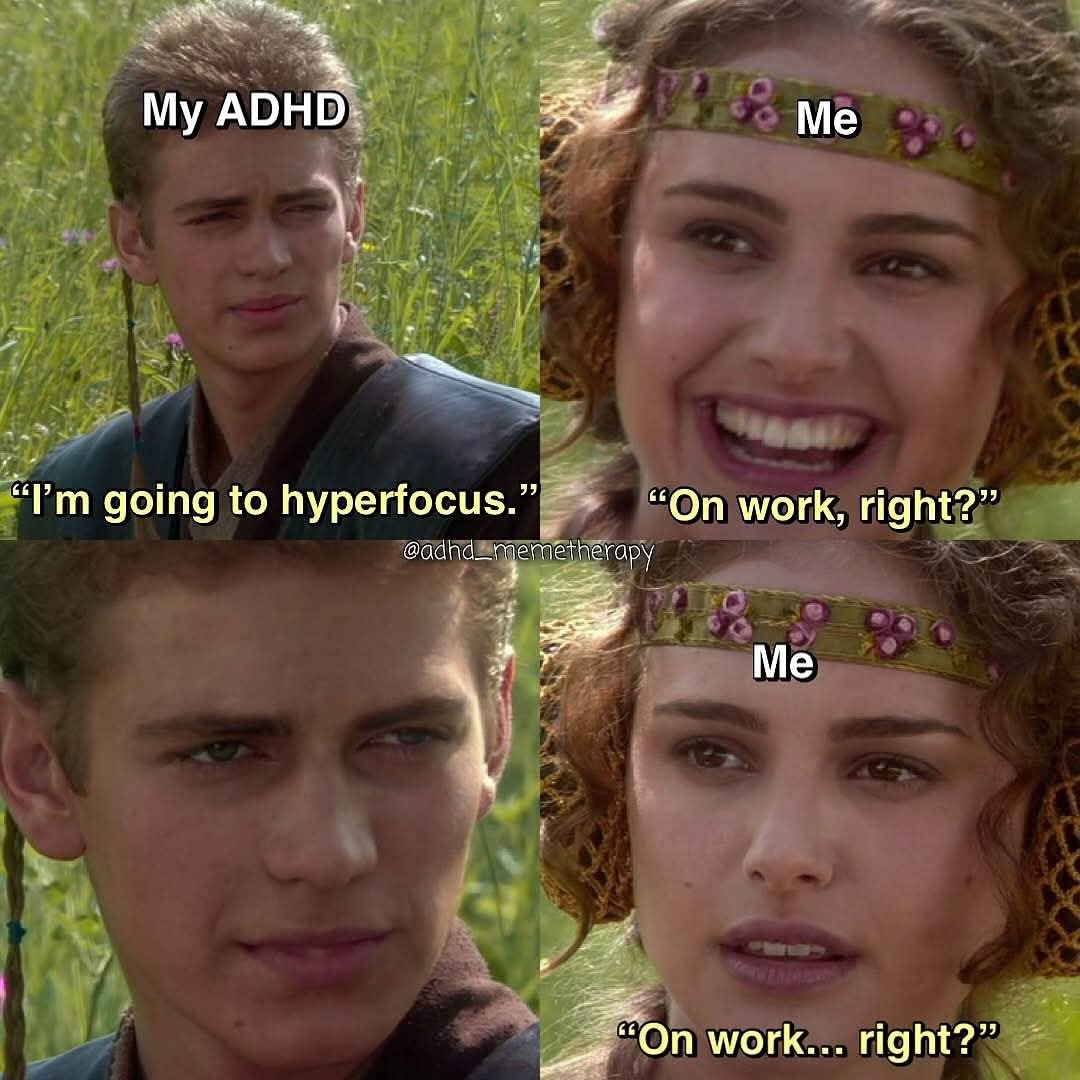 Bluenovacorgi's tweet photo. Can’t really control when it happens and what it will focus on

#adhd #adhdmemes #audhd #asd #autistic #autisticmemes #neurodiversity #Neurodivergent https://t.co/8u13UTCyH4
