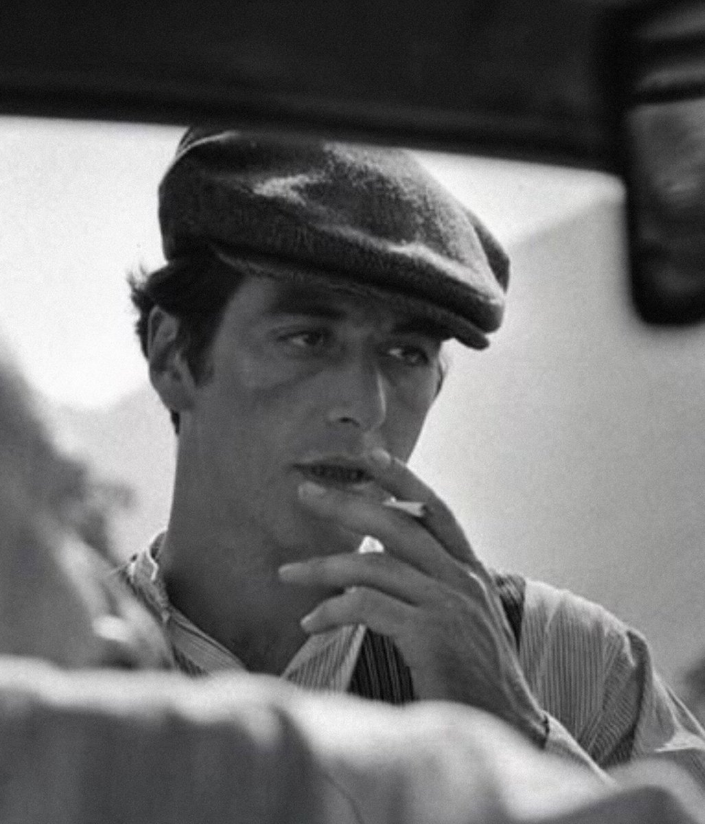 CinemaScene404's tweet photo. Al Pacino on the set of The Godfather, 1972 https://t.co/H9nM8CZxzK