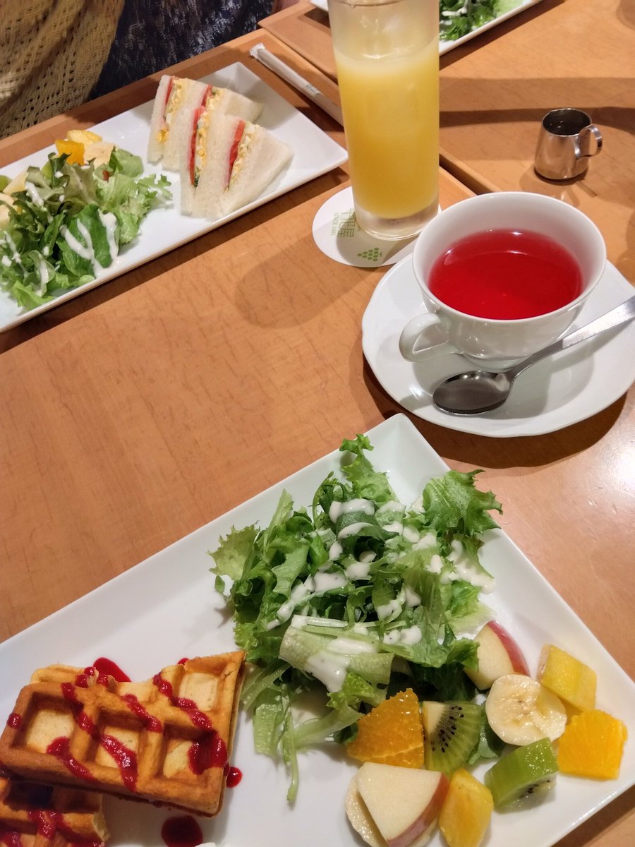家族と一緒で、スマホ触るヒマがなかったですのよ。バラがキレイだったなんとか公園(失礼w)と、姉の家のネコちゃんと、千疋屋😙