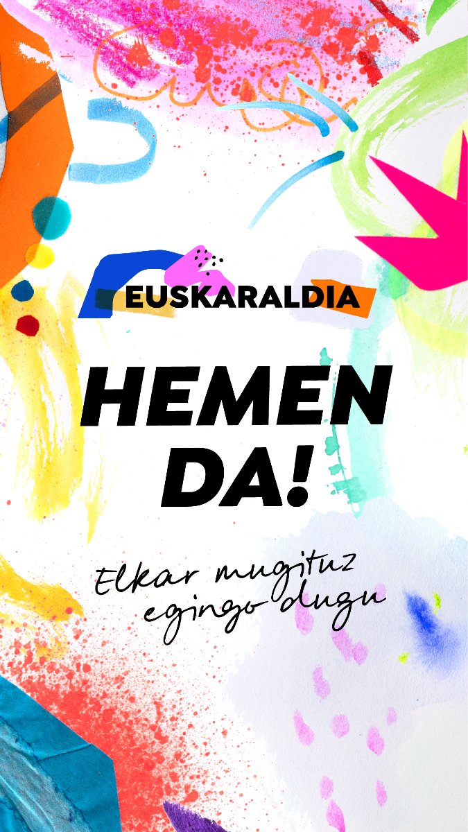 Bukatu da atzera kontua! Hemen dugu Euskaraldia! 🎊🌸 Txapa prest? 👂👄

11 egun hauetan zehar erronka polita daukagu. Euskaldunak euskaldunari euskaraz!
1. Lehen hitza beti euskaraz.
2. Euskaraz badaki, erdaraz erantzun arren, eutsi euskarari!

🗣️Eta zuk, euskaraz egin ala ez,