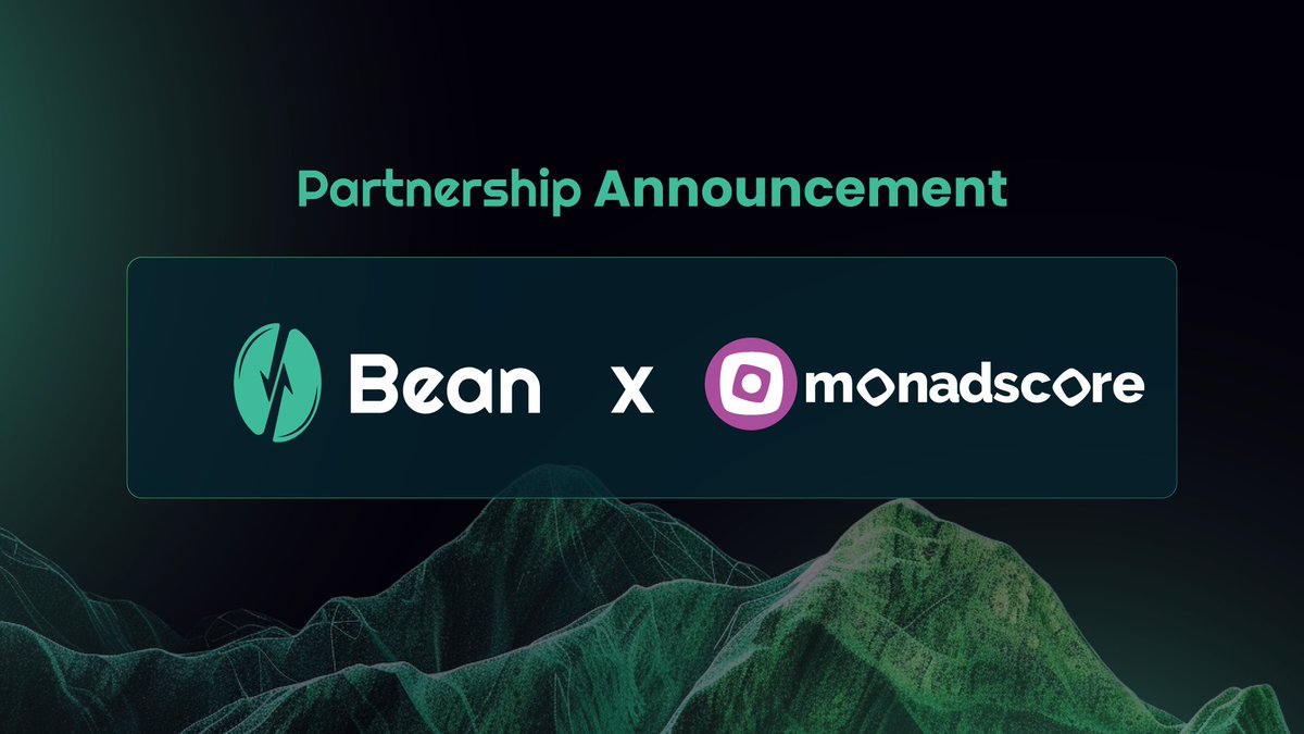 Bean_DEX's tweet image. Thrilled to partner up with @monadscores_xyz, the AI-powered decentralized reputation system built on the Monad blockchain.

Next up: Product Integration + Trading Guild Tourney W5 featuring Monadscore landing next week w/ $BEAN + $SCORE points prize pool.