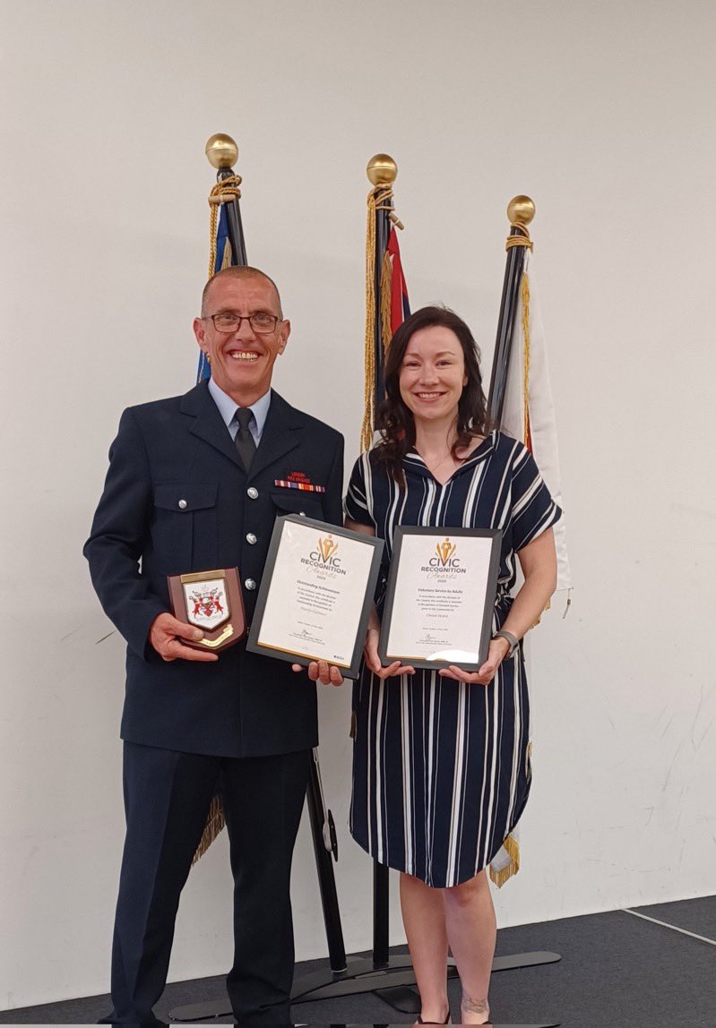 Congratulations to Ff Cuthbert and BC Walsh who both received Bexley Civic Awards. 

Ff Cuthbert for “outstanding contributions to the community” and BC Walsh for “outstanding contributions to youth engagement.”

Lucy Plummer from the Cadets received on behalf of BC Walsh.

#LFB