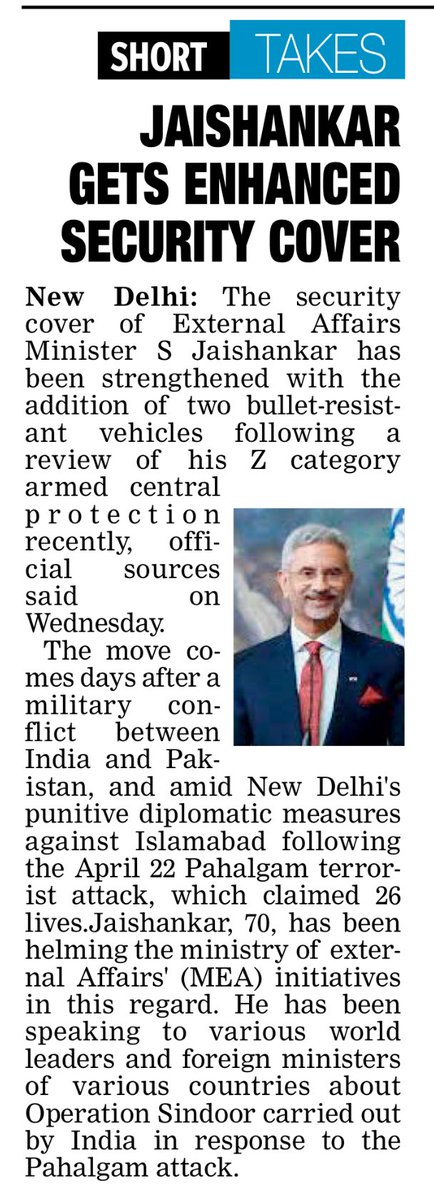 f9today's tweet image. #EnhancedSecurity External Affairs Minister S Jaishankar has been strengthened with the addition of two bullet-resistant vehicles following a review of his Z category armed central protection recently, official sources said on Wednesday.
youtu.be/80sXVBz_eik?si…
