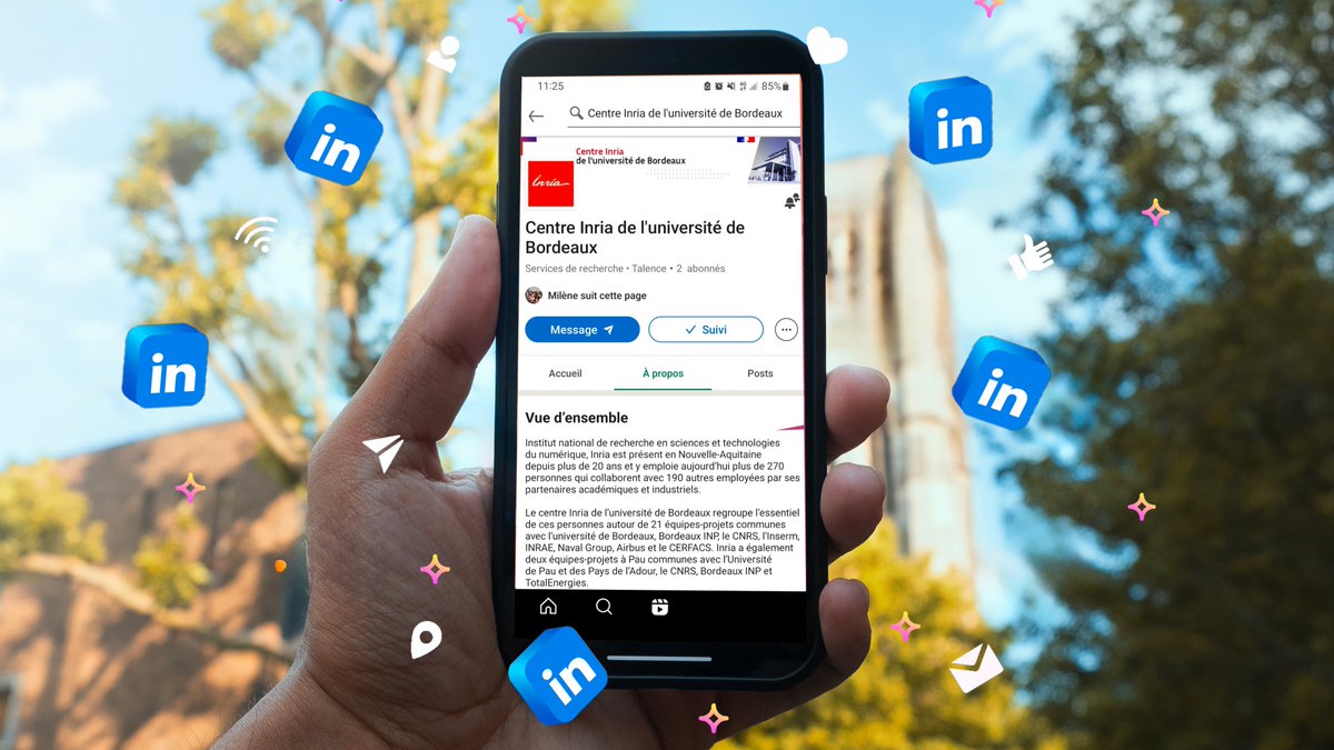 📢 #New @Inria_bordeaux ouvre sa page #LinkedIn !
Retrouvez dès à présent nos actualités et coulisses sur ce réseau ! Résultats de recherche, événements, partenariats, innovation, prix, offres d’emploi...

👉 Rejoignez-nous et surtout suivez-nous sur :  linkedin.com/showcase/centr…