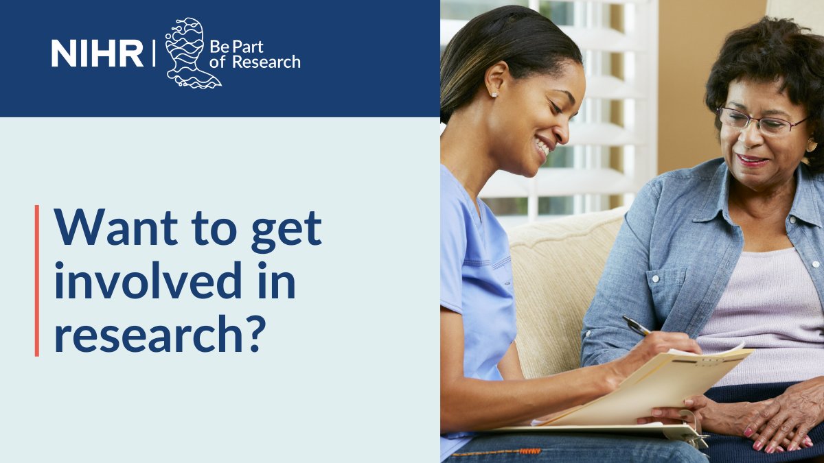 Participation from people like you helps to shape the future of health and social care. 👩‍🦰👨🏾

Whether you are living with a condition or simply want to make a difference for others, you can help.

Find out how here ➡️ bepartofresearch.nihr.ac.uk/taking-part/ho…