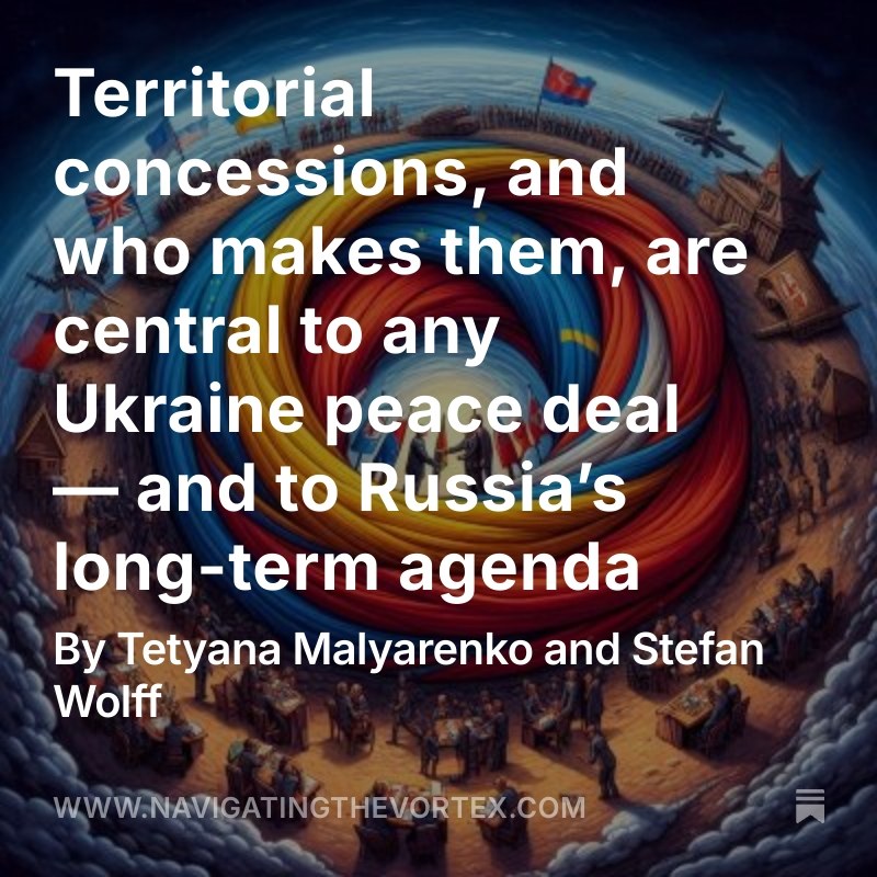 Stefan Wolff (@stefwolff) on Twitter photo Focusing on territorial compromises will not address the fundamental issue of how to deal with a vengeful and revisionist autocracy on Europe's doorsteps: bit.ly/430iw2a via <a href="/navvortex/">Navigating the Vortex</a>
#Russia #Ukraine #Negotiations Focusing on territorial compromises will not address the fundamental issue of how to deal with a vengeful and revisionist autocracy on Europe's doorsteps: bit.ly/430iw2a via <a href="/navvortex/">Navigating the Vortex</a>
#Russia #Ukraine #Negotiations
