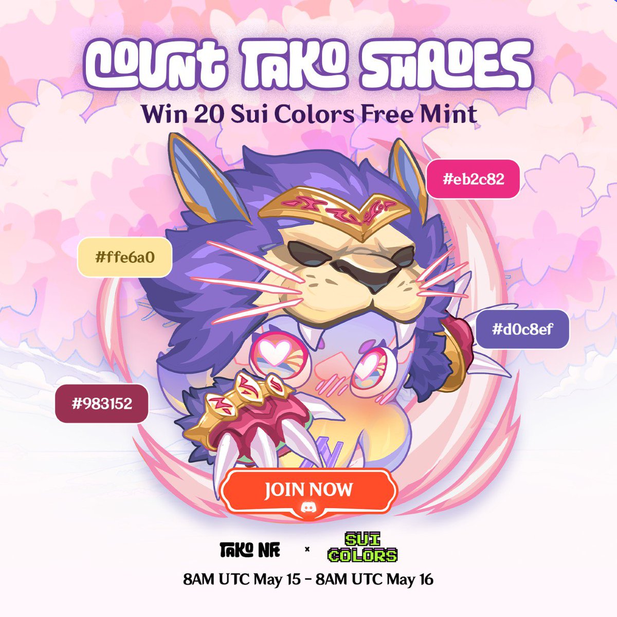 7k_ag_'s tweet image. Are you the sharpest 👀 among us?

Count the total Tako colors &amp;amp; win 20 free mint slots on @Sui_Colors.

⏳ 8am UTC May 15 - 8am UTC May 16

Exclusively on 7K Discord: discord.gg/DFjSwwJPgh.

Don't miss it!