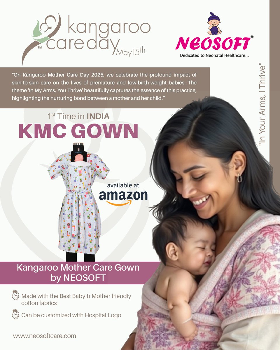 *"In My Arms, You Thrive"* 

Kangaroo Mother Care Day 2025 🤱

amazon.in/dp/B0F3JBX4FH

Sending healing vibes your way ! Now parents can directly get this awesome KMC Gown with baby holder from Amazon !