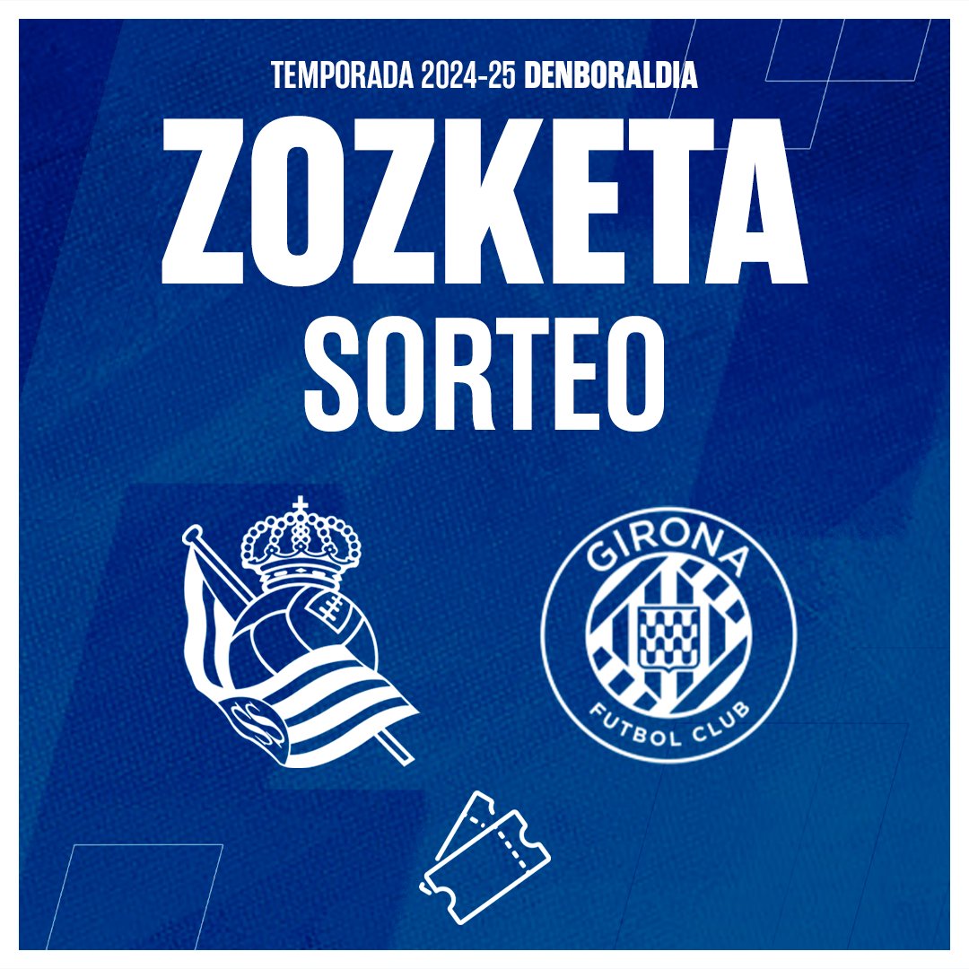 💥 𝗦𝗢𝗥𝗧𝗘𝗢 💥

¡Sorteamos DOS ENTRADAS para el partido ante el Girona FC (18 de mayo, 19:00) entre quienes hagáis RT a este tuit!

#RealSociedadGirona