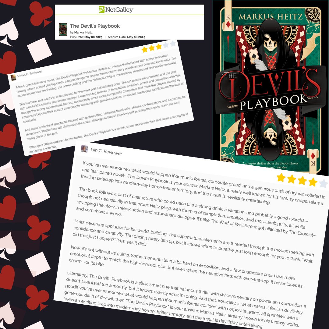 Ein paar Einblicke in englische Kritiken zu THE DEVIL'S PLAYBOOK.
Sogar die 3Sterne-Bewertungen klingen sehr gut für mich. :D
-----
A few insights into English reviews of THE DEVIL'S PLAYBOOK.
Even the 3star ratings sound very good to me. :D