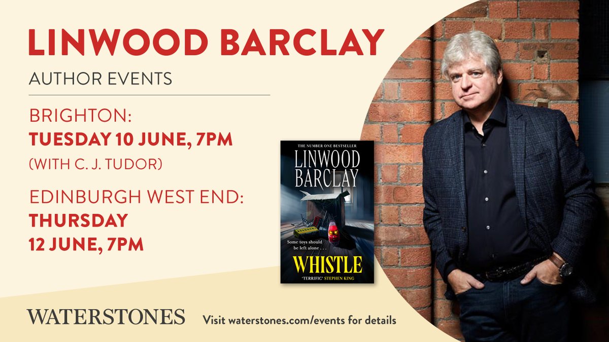 Waterstones (@waterstones) on Twitter photo We're delighted to be able to offer two chances to hear from bestselling author <a href="/linwood_barclay/">Linwood Barclay</a> during his visit to the UK, with events in Brighton and <a href="/Waterstones_Edi/">Waterstones Edinburgh West End</a>. Get tickets here: waterstones.com/events/search/… We're delighted to be able to offer two chances to hear from bestselling author <a href="/linwood_barclay/">Linwood Barclay</a> during his visit to the UK, with events in Brighton and <a href="/Waterstones_Edi/">Waterstones Edinburgh West End</a>. Get tickets here: waterstones.com/events/search/…