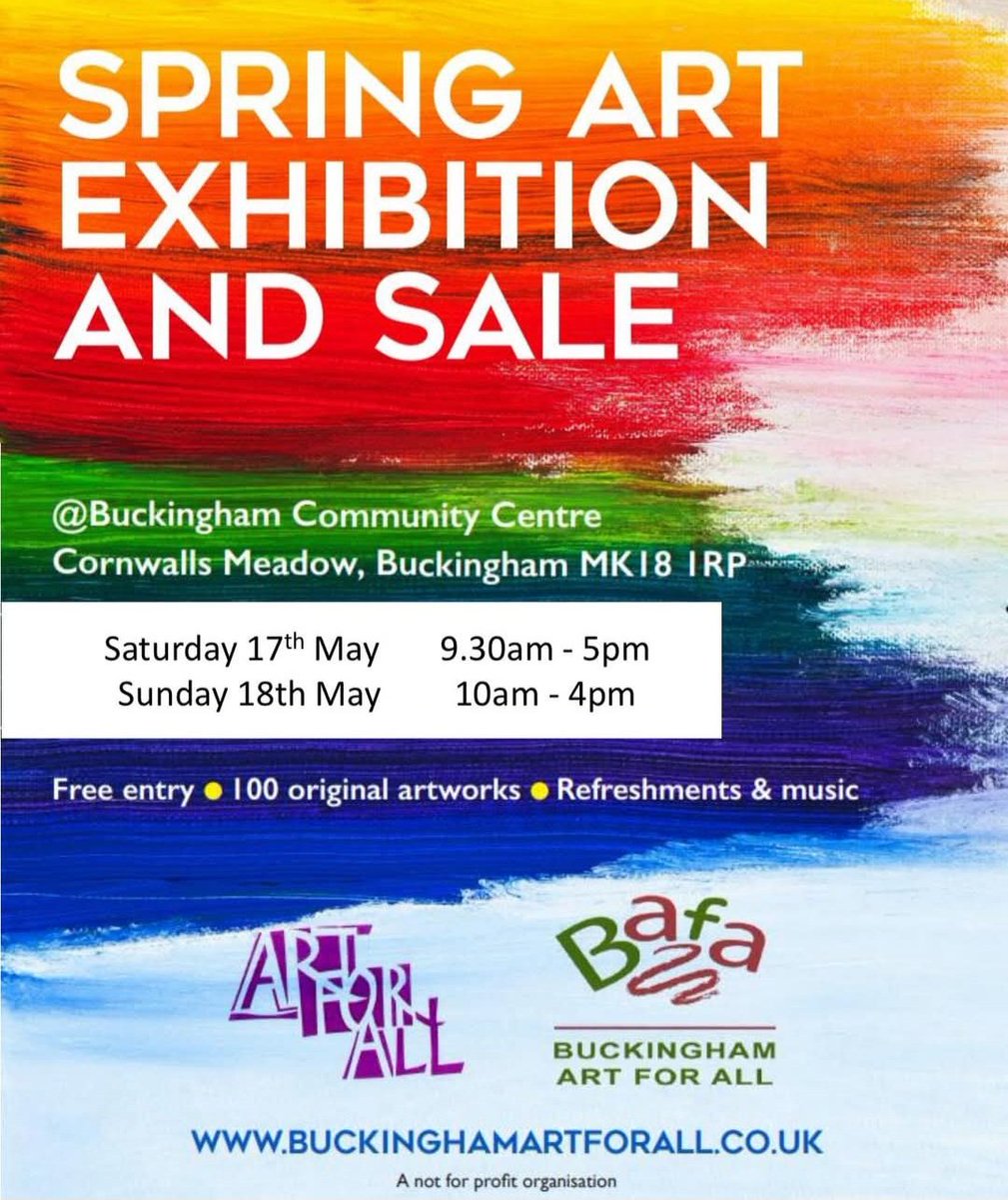 📣 Brighten up your visit to #Buckingham this weekend and meet local artists showcasing their works. 🖼 #artexhibition #artforsale #BuckinghamArtForAll