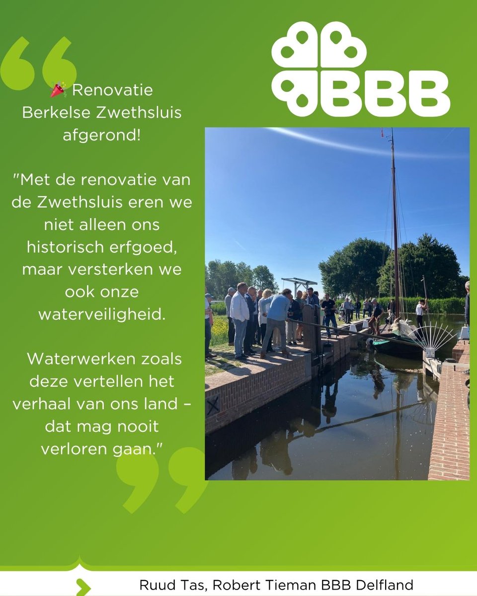 🎉 Renovatie Berkelse Zwethsluis afgerond! 🎉