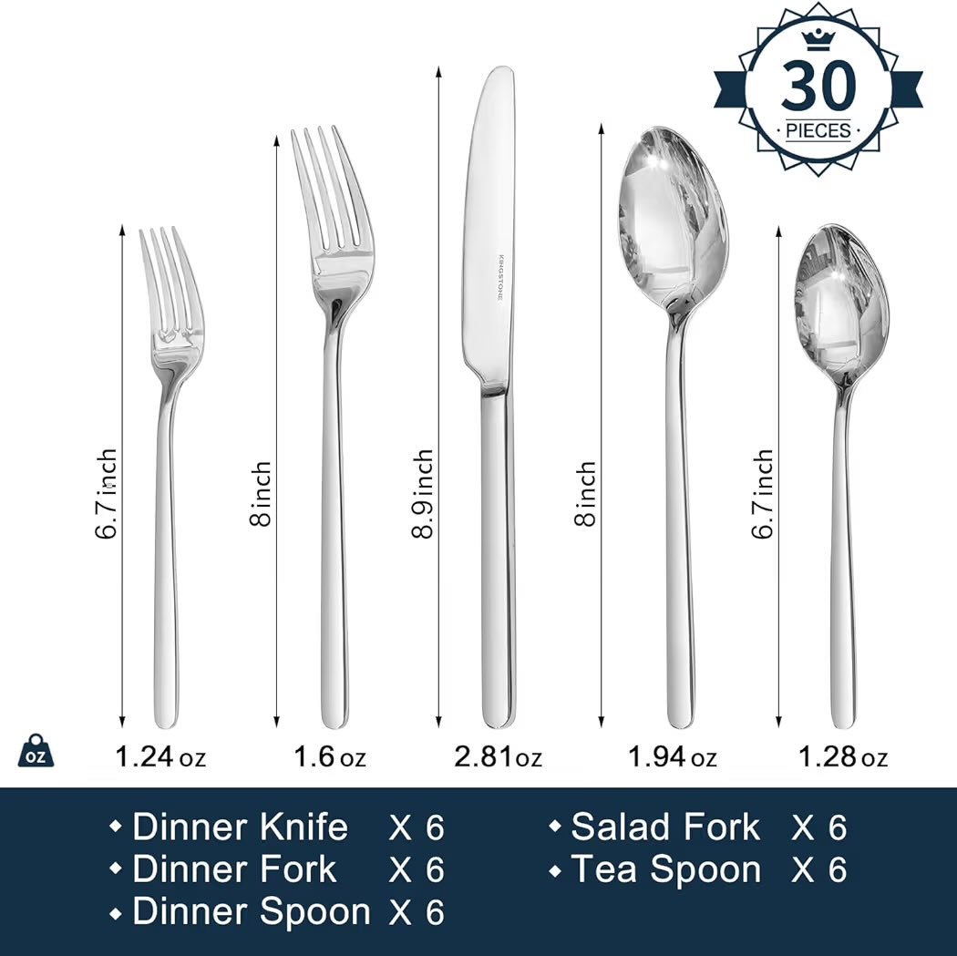 🍴30 Pieces Silverware Set, KINGSTONE Flatware Cutlery Set for 6, 18/10 Stainless Steel Silverware now $9.99 via Amazon

✌️ Clip $8 Off Coupon

🏷️ Use Code T8QXHA4K At Checkout

🔗 - amzn.to/3GV1mKE

#LRDeal | #AD