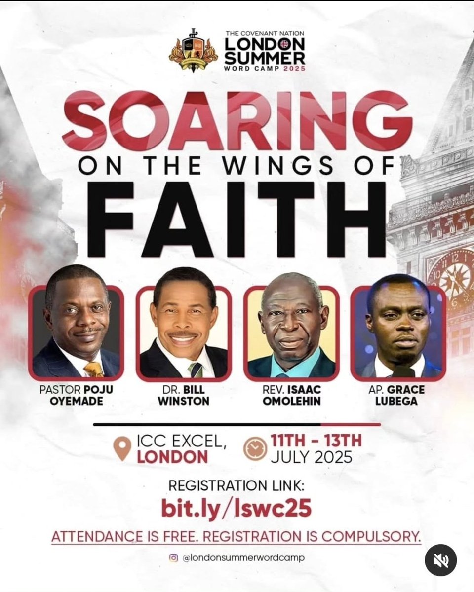 The London Summer Word Camp is holding at the ICC  Excel in London.

Date 11th of July to the 13th.

Time; 5.00pm 11th. 10.00am 12th and 10.00am 13th. 

Register now bit.ly/lswc25

Admission is free.