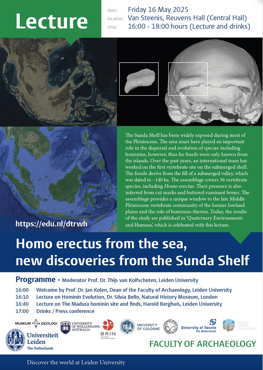📢 Join us this Friday, May 16, at 4 PM CET for the online lecture "Homo erectus from the Sea: New Discoveries from the Sunda Shelf."

Platform: MS Teams

👉 Follow us for more:
<a href="/INQUA/">INQUA</a>
🔗 inqua.org