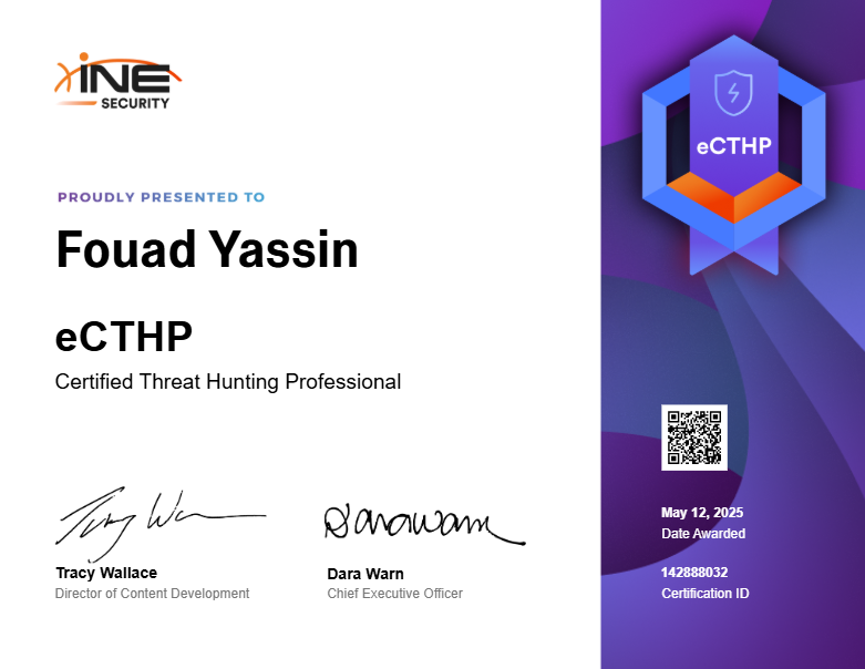 R2in3rr's tweet photo. الحمد لله دائما وابدا
Proud to announce that I’ve officially earned the #eCTHP certification!
Thanks to @INEsecurity @ine for the great content. https://t.co/2o2emTf8Mx