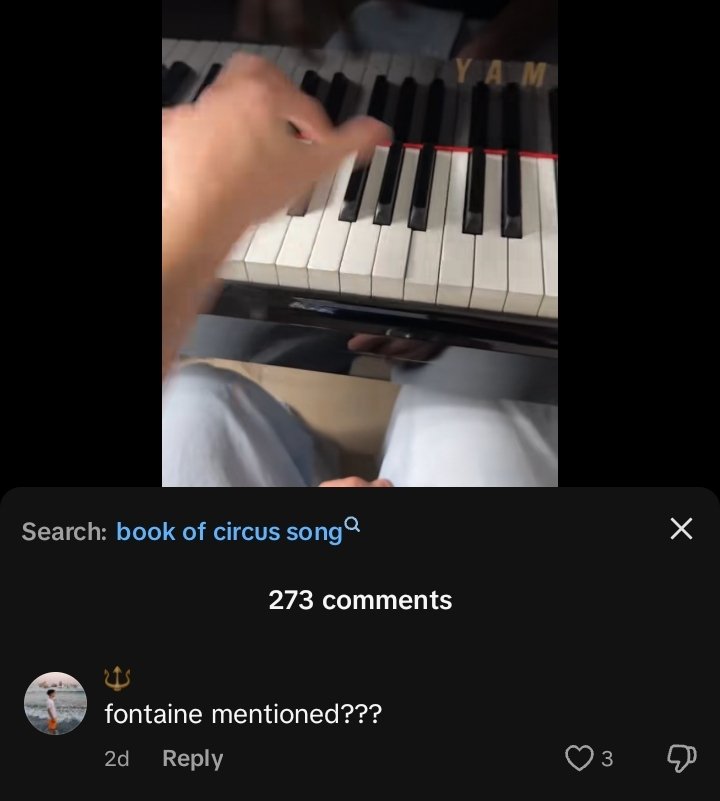 dev_il1sh's tweet photo. the person in the video is playing the book of circus OST... the comments make me lose my sanity.. SHUT UP ABT YOUR FONTAINE💔💔 (idk if it sounds similar tho.. i dont play genshin anymore..) https://t.co/DEtZ622DgC